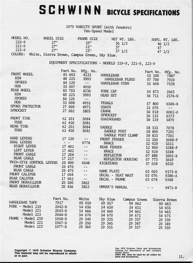 1970 Dealer Specs pg 11